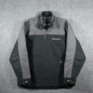 Dri Duck Canvas Zip Workwear Utility Jacket Cotton Quilted Black Gray Size XL